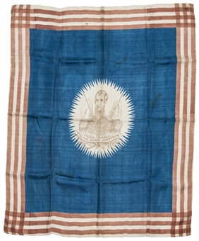 1840 William Henry Harrison "The Hero of Tippecanoe" Portrait Campaign Flag